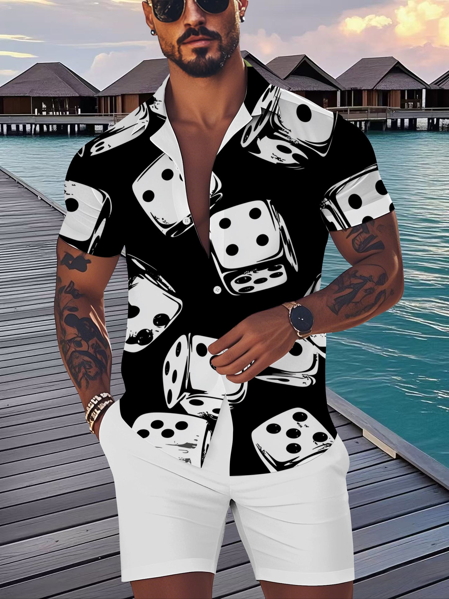 Fashion Men's Shirt Pattern 3D Printing Short Sleeve Button Lapel Clothing Fashion Designe Casual Breathable Shirts