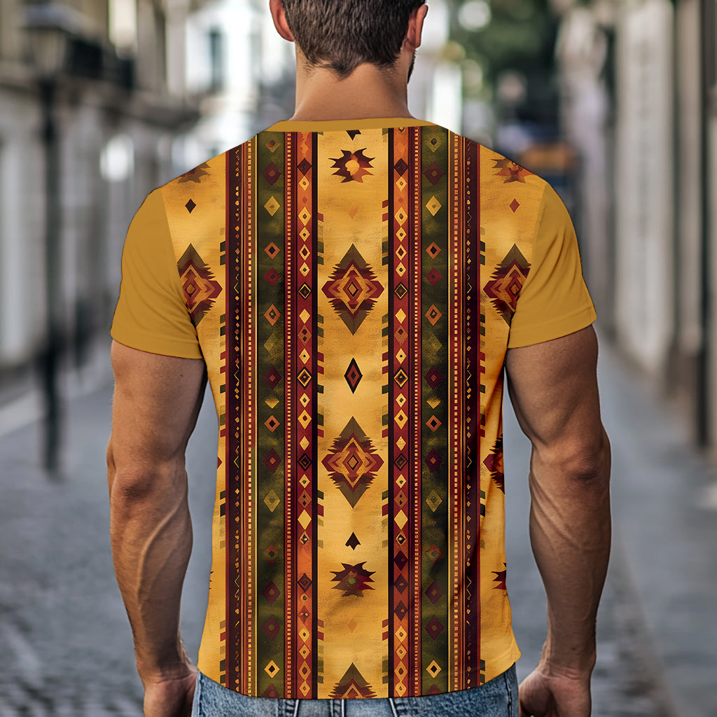 Retro-Inspired Pattern Basic Tee with Advanced Color Retention Formula