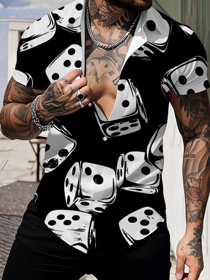 Fashion Men's Shirt Pattern 3D Printing Short Sleeve Button Lapel Clothing Fashion Designe Casual Breathable Shirts