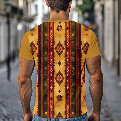 Retro-Inspired Pattern Basic Tee with Advanced Color Retention Formula